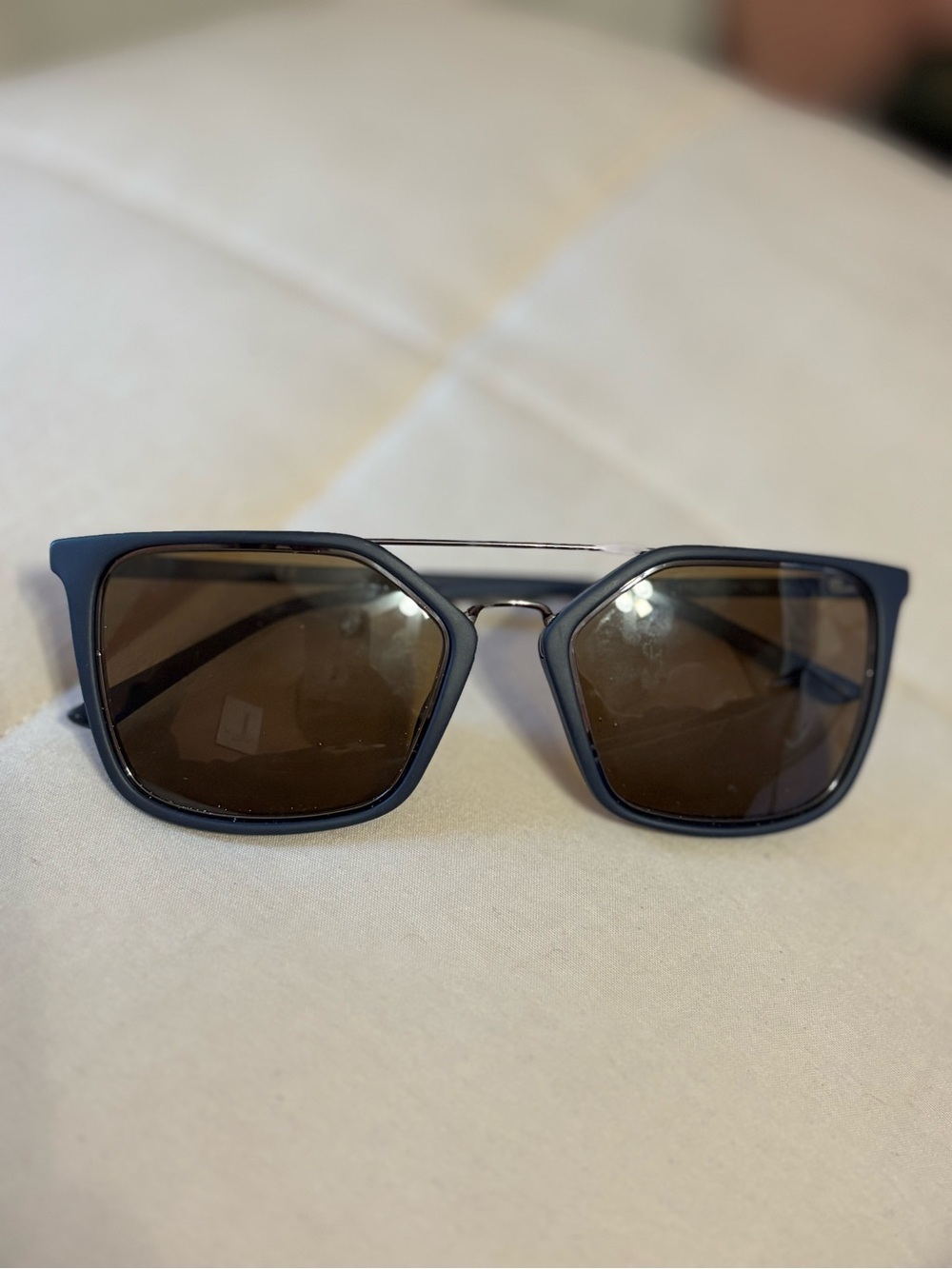 Calvin Klein Men's Blue Frame Sunglasses with Brown Lenses
